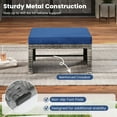 thumbnail image 6 of YYAo Footstool Ottoman Seat,2 Pieces Patio PE Rattan Ottomans with Soft Zippered Cushions for Deck-Navy, 6 of 10