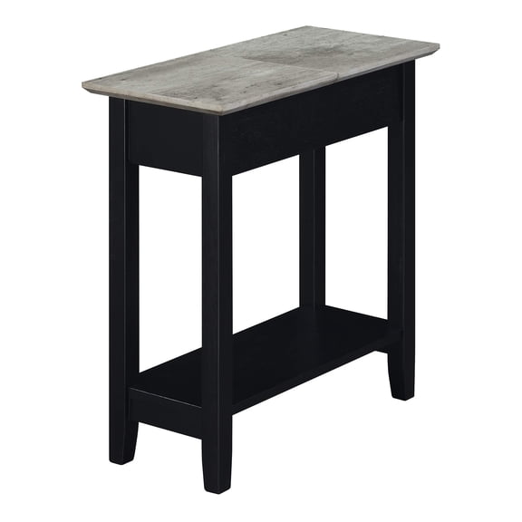 Pemberly Row Flip Top End Table in Black Wood Finish