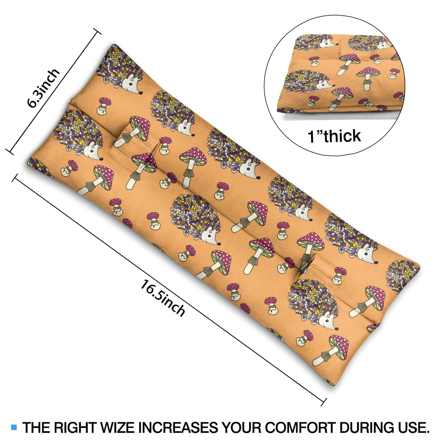 Hedgehog Print Post Surgery Seatbelt Pillow - Soft Mastectomy Cushion for Car with Floral Design, Chest Protector After Heart Surgery