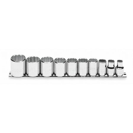 

Proto 3/8 Drive SAE Chrome Socket Set Number of Pieces: 10 Chrome J52118