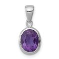 thumbnail image 1 of Pendentif Ovale en Argent Sterling 925 Rhodium Améthyste, 1 of 2