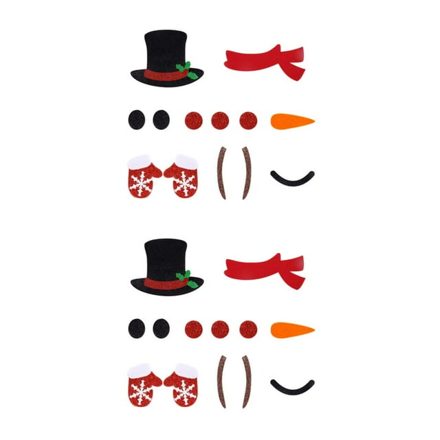 Transemion Festive Décor Christmas Window Sticker With Adorable Cute Cloth Christmas Window Stickers Door Decal Christmas snowman 2Set