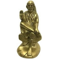Sai Baba Statue for Home Sai Baba Sculpture Sai Baba Idol Figurine Indian God Statue Hinduism God Murti Sai Baba Brass Statue for Car Home Temple Decor Indian Wedding Gift - AtoZ India Cart