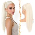 thumbnail image 1 of Yanonmyfd Black Straight Drawstring Ponytail Extension - 28 Inch Long Straight Drawstring Ponytail Extension Natural Looking Fluffy Soft Synthetic Cheer Posh Pony Tails Hairpieces Daily Party, 1 of 38