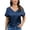 Navy Blue, variant on Zeagoo Satin T-shirt for Women V-Neck Short Sleeves Summer Tops Casual Dressy Business Shirts