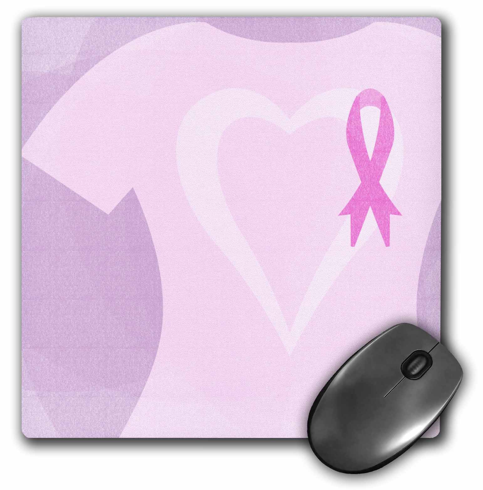 3dRose Pink Ribbon T Shirt Breast Cancer Awareness, Mouse Pad, 8 by 8 ...