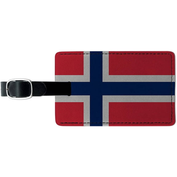Norway Flag Leather Luggage ID Tag Suitcase Carry-On