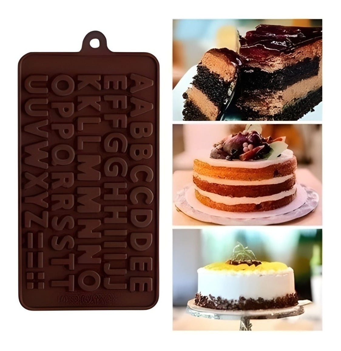 2-Pack Silicone Chocolate & Cake Molds - Alphabet & Number Shapes, Dishwasher Safe, Non-Stick, For Baking & Decorating