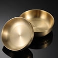 thumbnail image 3 of Double Thick Metal Rice Cereal Bowls 304 Stainless Steel Bowl Double Walled Ice Cream Soup Bowls Heat Insulated Mixing Bowl, 3 of 9