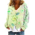 thumbnail image 2 of Cárdigan informal para mujer, chaqueta con botones estampados, abrigo de moda, blusa de poliéster para mujer, 2 of 5