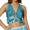 thumbnail image 2 of Fewfanhot Women's Luxury Sequined Dance Outfit with Fringes and Built-In Chest Pads, Performance Clothes for Raves & Celebrations, 2 of 5