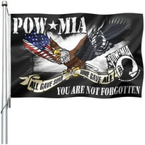 TOPFLAGS 3' x 5' American Pow Mia Eagle Flags 3x5 Outdoor- Durable Heavy Duty All Gave Some Gave All You are Not Frgotten Veterans Military Flag Banner with 2 Grommets