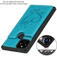 thumbnail image 6 of Pixel 5 Wallet Case with RFID Blocking Card Holder,Heart Floral Premium PU Leather Double Magnetic Buttons Stand Flip Wrist Strap Back Cover Case for Google Pixel 5 6.0 Inch,Heart Blue, 6 of 16
