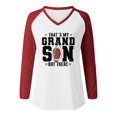 thumbnail image 3 of MKLEKYY Hauts de Concert pour Femmes Chandails en Molleton Légers Décontractés à Col Rond Manches Longues Imprimé Graphique de Football T-Shirt, 3 of 3