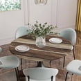 thumbnail image 5 of Brown Wooden Round Tablecloth for 45-54 Inch Tables, Fitted Table Cover with Elastic Edge, Vintage Farmhouse Retro Art Waterproof Outdoor Table Cloth Protector for Patio Garden Dinner Picnic, 5 of 9