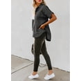 thumbnail image 3 of QWZNDZGR Womens Button Down Shirts V Neck Loose Casual Shirt, 3 of 7