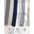 thumbnail image 6 of Sheer Curtains 108 Inches Long 2 Panels Set for Living Room, Navy Blue Gray Striped Semi Sheer Curtains for Windows, Farmhouse Stripe Art Voile Window Treatments Rod Pocket Curtain, 6 of 7