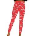 thumbnail image 3 of QATAINLAV on Sale Clearance Women's Valentine Day Leggings Fashion Heart Graphic Printed Legging Tights Milk Silk Soft High Waist Workout Pants Pink L, 3 of 5