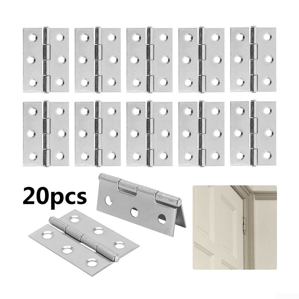 Stainless Steel Butt Hinges with 6 Holes Cupboard Cabinet Home Furniture Door Butt Hinge for Animal House Small Boxes 44 x 32 mm FOROREH 20 Pcs Door Hinges Folding Butt Hinges