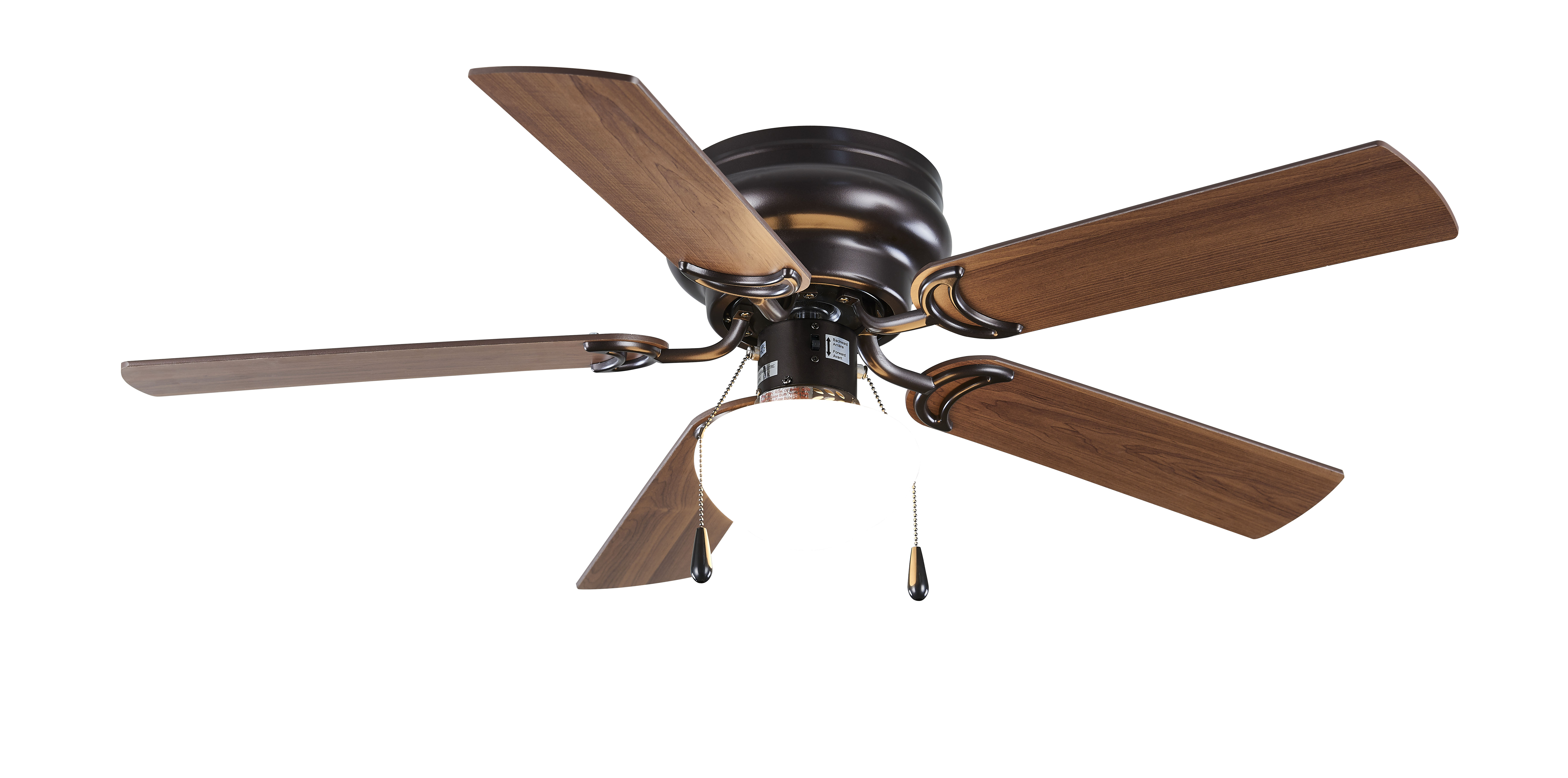 Mainstays 44" Hugger Indoor Ceiling Fan with Single Light, Bronze, 5 Blades, LED Bulb, Reverse Airflow - image 4 of 8