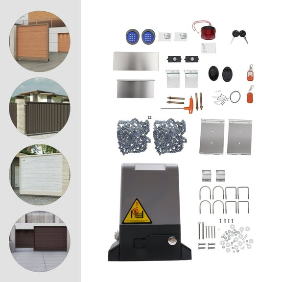 Wildnix Sliding Gate Opener with Remote Control, 2500lbs Pulling Force, 550W Power, 20ft Adjustable Chain, and Reinforced Metal Gear