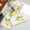 thumbnail image 2 of Lemon Kitchen Rug Set of 2 Buffalo Plaid Anti Fatigue Non-Slip Kitchen Mats Yellow Comfort Standing Mat Waterproof Farmhouse PVC Carpet for Kitchen Laundry Office Sink (17.3" x28" + 17.3" x 47"), 2 of 6