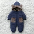 thumbnail image 2 of UAMVSH Baby Boys Girls Snowsuit with Ears Fleece Lined Long Sleeve Onesies Warm Hooded Puffer Jumpsuit Romper Newborn Winter Clothes, 2 of 7