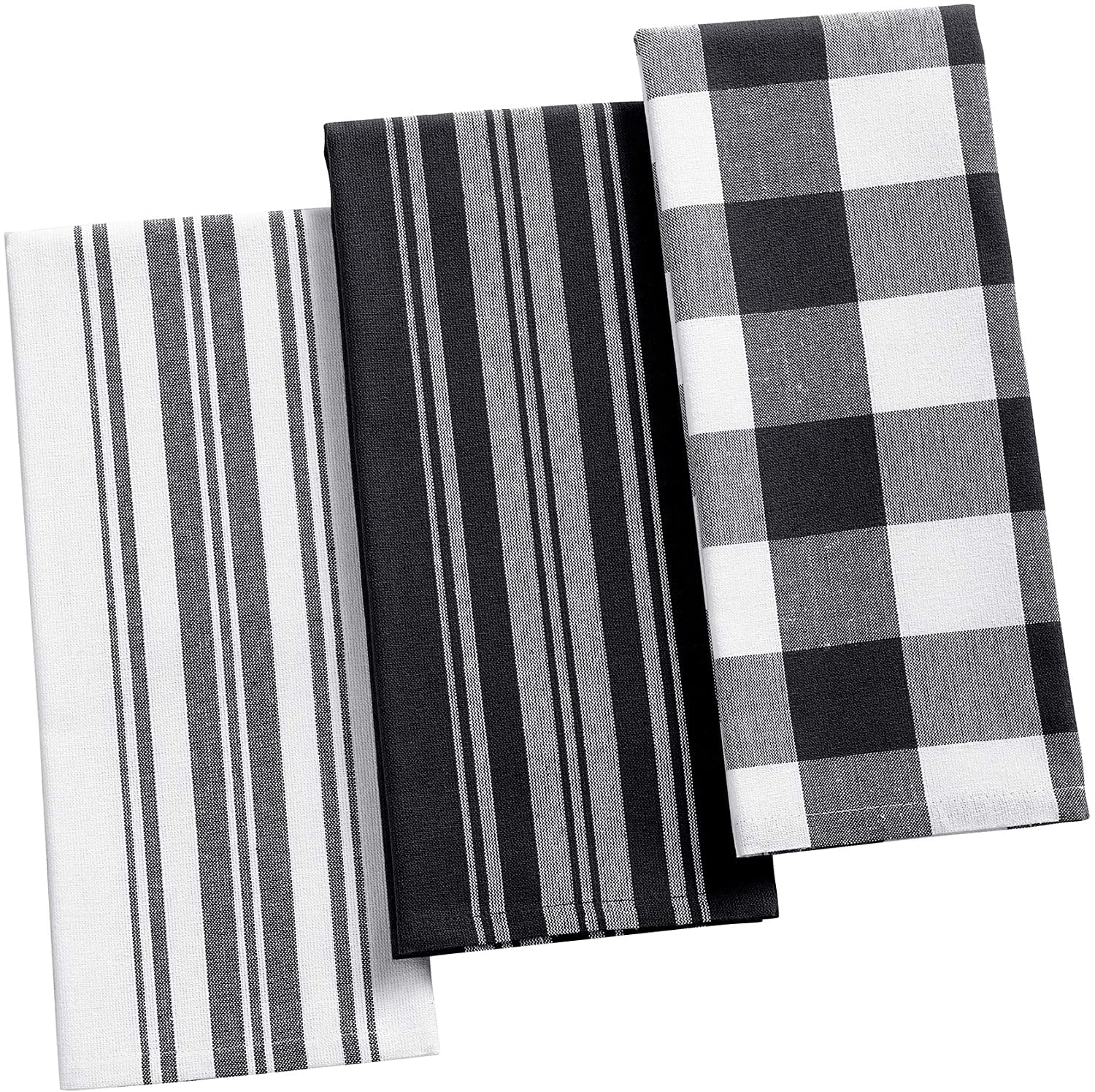 Elrene Home Fashions Farmhouse Living Stripe and Check Kitchen Towels ...
