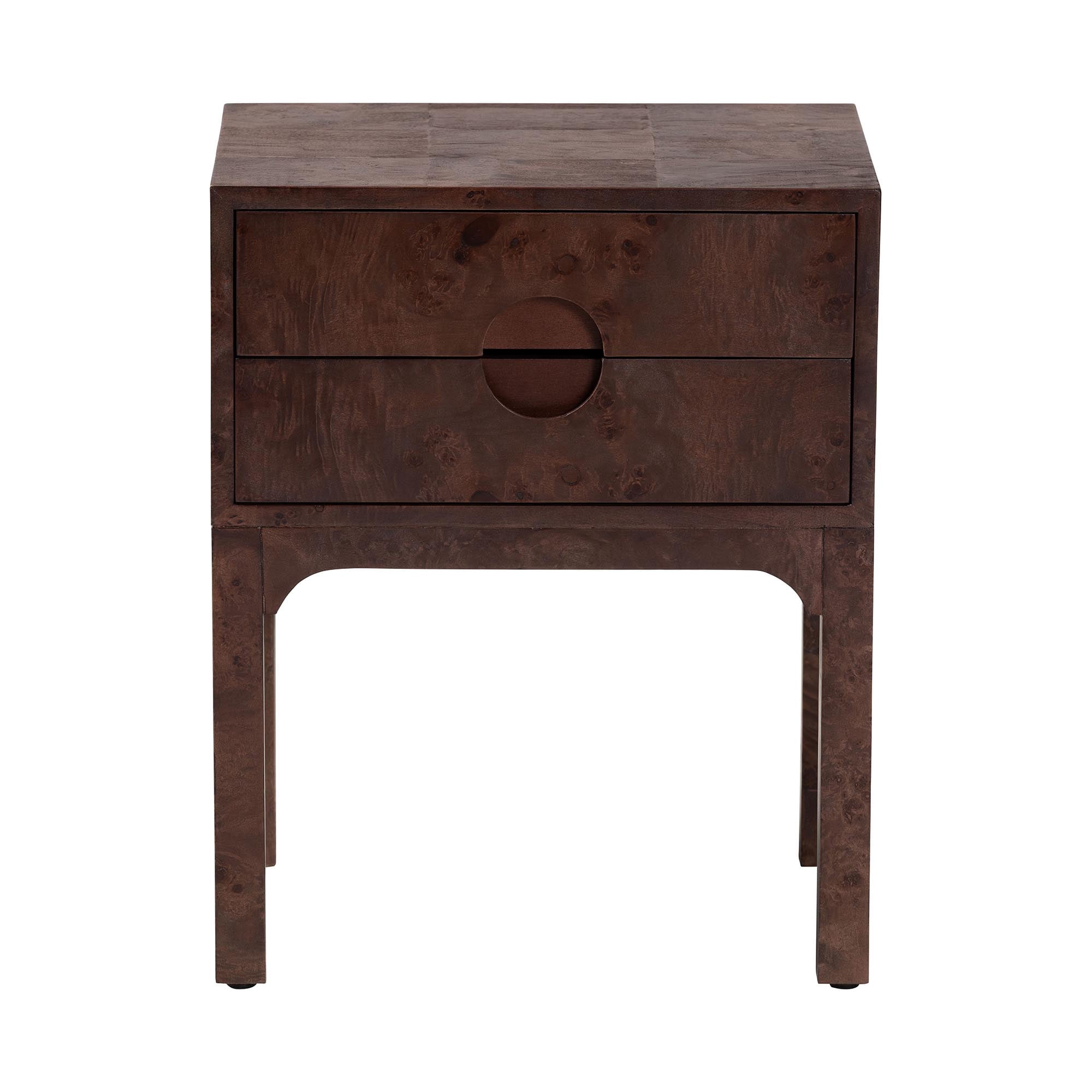 bali & pari Kayla Modern Nightstand, 2-Drawer, Dark Walnut