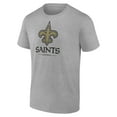 thumbnail image 2 of Men's Heather Gray New Orleans Saints Logo Team Lockup T-Shirt, 2 of 3