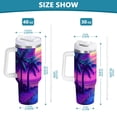 thumbnail image 6 of Yayeee 40oz Stainless Steel Tumbler with Straw and Handle Double-Wall Insulated Travel Water Bottle, Purple Digital Art, 6 of 8