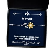 Love Wife Gifts, You're Truly one of a Kind and There Isn't Anyone Else Like!, Inappropriate Holiday Sunflower Bracelet from Wife, Hanukkah Gifts, Kwanzaa Gifts, Birthday Gifts,