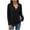 Black, variant on WQQZJJ Sweatshirts Tops for Women Solid Relaxed Fit Drawstring Hooded V Neck Button Smock Tops Drop Long Sleeves Casual T Shirt S-2XL
