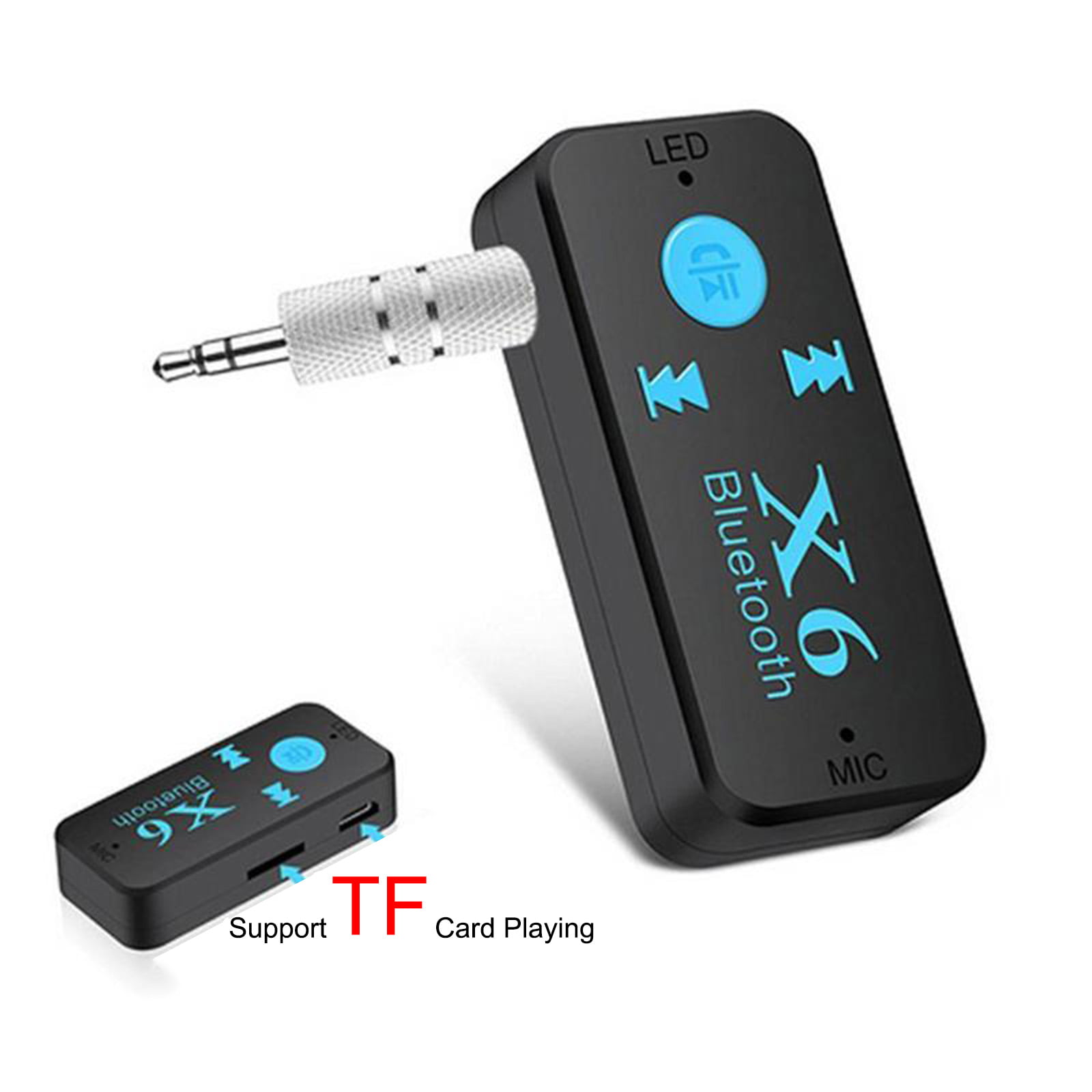 X6 Wireless Bluetooth USB Receiver 3.5mm Audio Jack TF Card For Car Speaker Fast 