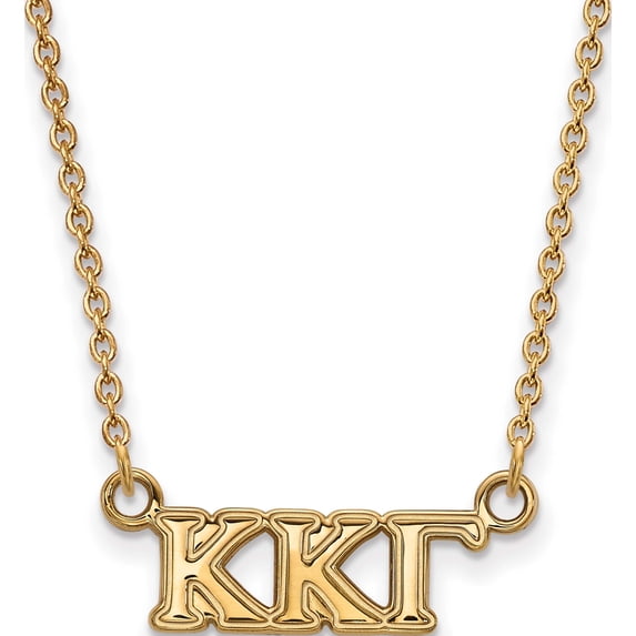 Ss/Gold Plated Sterling Silver With Gp Logoart Kappa Gamma Xs Pend Necklace (18 X 16) Made In United States gp006kkg-18