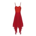 thumbnail image 5 of Aislor Lyrical Women Modern Contemporary Dance Costume Ballet Leotard Spaghetti Straps Maxi Dress Red M, 5 of 7
