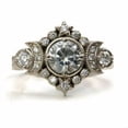 thumbnail image 2 of 3Ct Round Lab Created Diamond Art Deco Engagement Ring 14K White Gold Plated Silver, 2 of 4