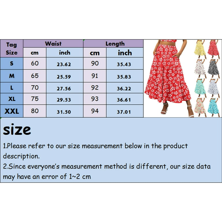 Girls Skirts Size 7 8 Tiered Waist Elastic Dress Pleated Skirt Printing Line Boho Summer Beach Flowy Women Long A Pocket Swing Skirt Kayak Spray Skirt