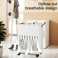 thumbnail image 4 of Kugisaki Folding Dirty Clothes Basket Household Bathroom Dirty Clothes Storage Basket With Wheels Laundry Storage Basket Bathroom Large Dirty Clothes Basket, 4 of 6