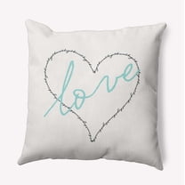 20"x20" Simply Daisy Valentines Love with Hugs & Kisses Poly Accent Pillow, Blue Qty 1