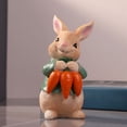thumbnail image 4 of ddioayh Easter Cute Bunny Ornament Resin 20×11.5×11.5cm 310g Brown Indoor Outdoor Statue for Garden Patio Yard Decor, 4 of 8