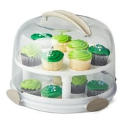 Better Homes & Gardens Round Cake Carrier with Clear Plastic Cover, 13 Diameter, Dishwasher Safe, Best Used for Leftover Storage and Party Transportation