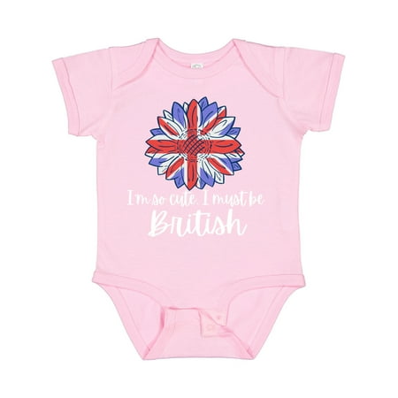 

Inktastic I m So Cute I Must Be British Sunflower UK Flag Boys or Girls Baby Bodysuit