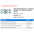 thumbnail image 2 of Intake Manifold Gasket Set - Compatible with 2007 - 2019 Chevy Silverado 2500 HD 2008 2009 2010 2011 2012 2013 2014 2015 2016 2017 2018, 2 of 2