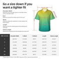 thumbnail image 5 of Gaeub Teal To Yellow Gradient Print Men's Hawaiian Shirt,Button Down Short Sleeves Shirts,Tropical Beach Casual Button Down Shirts,Large, 5 of 7
