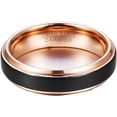 thumbnail image 4 of VAKKI 6mm Tungsten Rings with Rose Gold Plated Beveled Edge Brushed Polished Size 5-12, 4 of 5