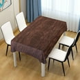 thumbnail image 7 of GZHJMY Unbreakable Square Tablecloths with Dust and Wrinkle Resistance-60x90In,Brown Solid Wood Texture Wedding Kitchen Picnic Buffet Holiday Party Decoration, 7 of 7