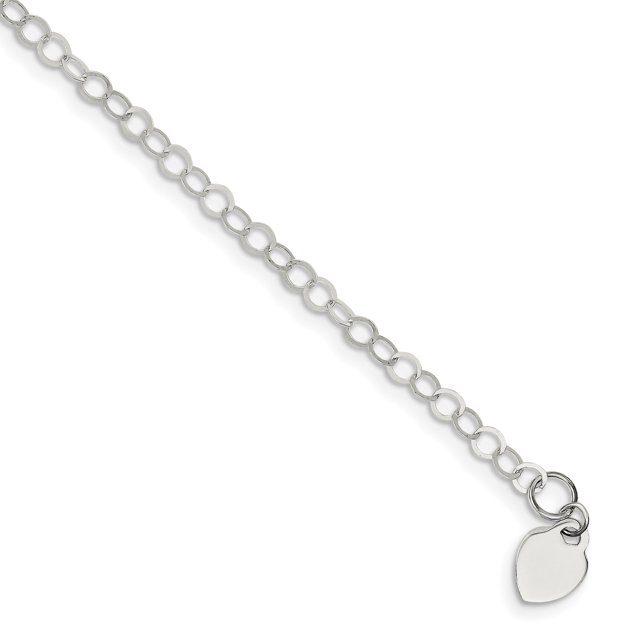 925 Sterling Silver Engraveable Heart Charm Bracelet Love