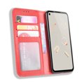 thumbnail image 4 of Compatible with Google Pixel 4A 4G Case Magnetic Closure Vintage Pattern PU Leather Wallet Cover with Card Slots-Red, 4 of 5