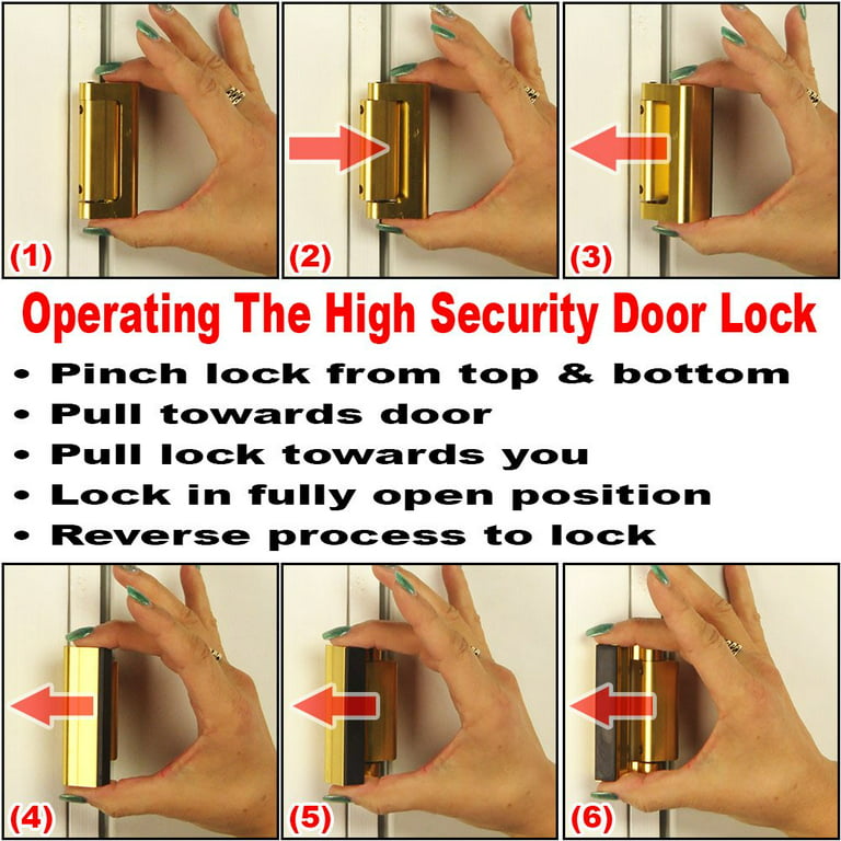 Prime-Line Door Reinforcement Lock, 3 in. Stop, Aluminum Construction,  Satin Nickel Anodized Finish U 10827 - The Home Depot